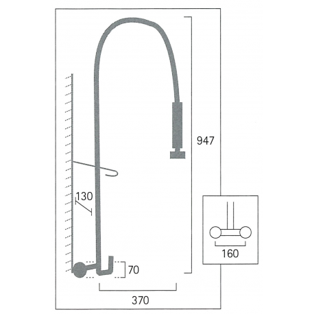 Pre-Rinse Kitchen Faucet Single lever mixer Wall