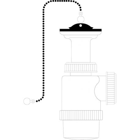 Sifón botella extensible con válvulas y cadenilla